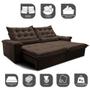 Imagem de Sofá Retrátil e Reclinável 2,95m Cama inBox Big Fresh com SoftGelD40 Velupluma Café
