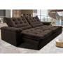 Imagem de Sofá Retrátil e Reclinável 2,95m Cama inBox Big Fresh com SoftGelD40 Velupluma Café