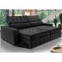 Imagem de Sofá Retrátil e Reclinável 2,95m Cama inBox Big Puffer com SoftGelD40 Velupluma Preto