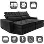 Imagem de Sofá Retrátil e Reclinável 2,95m Cama inBox Big Puffer com SoftGelD40 Velupluma Preto