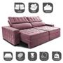 Imagem de Sofá Retrátil e Reclinável 2,95m Cama inBox Big Star com SoftGelD40 Velupluma Rose