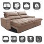 Imagem de Sofá Retrátil e Reclinável 2,95m Molas Ensacadas Cama inBox Elegance com ThermoGel Velusoft Bege