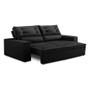 Imagem de Sofá Retrátil e Reclinável 3 lugares com Molas 1,80m Lais Suede Preto Adonai Estofados