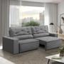 Imagem de Sofá Retrátil e Reclinável 3 lugares com Molas 2,00m Livia Suede Cinza Adonai Estofados