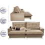 Imagem de Sofa Retrátil e Reclinável 3,12m com Molas Ensacadas Cama inBox Soft Tecido Suede Castor 
