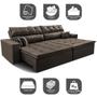 Imagem de Sofá Retrátil e Reclinável 3,12m Luxos Cama inBox Velusoft Café