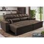 Imagem de Sofá Retrátil e Reclinável 3,12m Luxos Cama inBox Velusoft Café