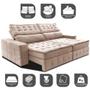 Imagem de Sofá Retrátil e Reclinável 3,15m Cama inBox Big Puffer com SoftGelD40 Velupluma Bege