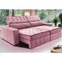 Imagem de Sofá Retrátil e Reclinável 3,15m Cama inBox Big Puffer com SoftGelD40 Velupluma Rose