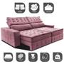 Imagem de Sofá Retrátil e Reclinável 3,15m Cama inBox Big Puffer com SoftGelD40 Velupluma Rose