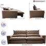 Imagem de Sofá Retrátil e Reclinável 3,15m Molas Ensacadas Cama inBox Spazus. com Bordado 3D Velusoft