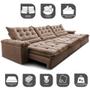 Imagem de Sofá Retrátil e Reclinável 3,55m Cama inBox Big Fresh com SoftGelD40 Velupluma Castor