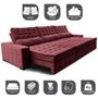 Imagem de Sofá Retrátil e Reclinável 3,55m Cama inBox Big Puffer com SoftGelD40 Velupluma Vinho