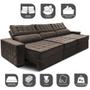 Imagem de Sofá Retrátil e Reclinável 3,55m Cama inBox Big Star com SoftGelD40 Velupluma Café