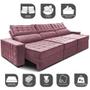 Imagem de Sofá Retrátil e Reclinável 3,55m Cama inBox Big Star com SoftGelD40 Velupluma Rose