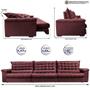 Imagem de Sofá Retrátil e Reclinável 3,55m Molas Ensacadas Cama inBox Big Space com Bordado 3D Velusoft Vinho