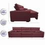 Imagem de Sofá Retrátil e Reclinável 3,82m Austin com Molas no Assento Tecido Suede Velusoft Vinho