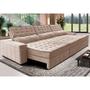 Imagem de Sofá Retrátil e Reclinável 3,85m Cama inBox Big Puffer com SoftGelD40 Velupluma Bege
