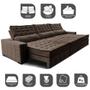 Imagem de Sofá Retrátil e Reclinável 3,85m Cama inBox Big Puffer com SoftGelD40 Velupluma Café