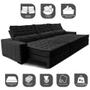 Imagem de Sofá Retrátil e Reclinável 3,85m Cama inBox Big Puffer com SoftGelD40 Velupluma Preto