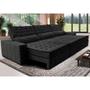 Imagem de Sofá Retrátil e Reclinável 3,85m Cama inBox Big Puffer com SoftGelD40 Velupluma Preto