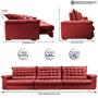 Imagem de Sofá Retrátil e Reclinável 3,85m Molas Ensacadas Cama inBox Big Space com Bordado Velusoft Vermelho