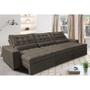 Imagem de Sofá Retrátil e Reclinável 4,12m com Molas Ensacadas Cama Inbox Gold Tecido Suede Velusoft Café