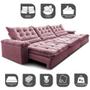 Imagem de Sofá Retrátil e Reclinável 4,15m Cama inBox Big Fresh com SoftGelD40 Velupluma Rose