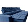 Imagem de Sofá Retrátil e Reclinável 4,15m Cama inBox Big Puffer com SoftGelD40 Velupluma Azul