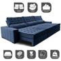Imagem de Sofá Retrátil e Reclinável 4,15m Cama inBox Big Puffer com SoftGelD40 Velupluma Azul