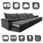 Sofá Retrátil e Reclinável 4,15m Molas Ensacadas Cama inBox Big Space com Bordado 3D Velusoft Cinza Imagem de Sofá Retrátil e Reclinável 4,15m Molas Ensacadas Cama inBox Big Space com Bordado 3D Velusoft Cinza