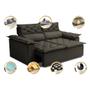 Imagem de Sofá Retrátil e Reclinável Cama inBox Compact 1,50m Tecido Suede Velusoft Café