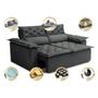 Imagem de Sofá Retrátil e Reclinável Cama inBox Compact 1,50m Tecido Suede Velusoft Cinza