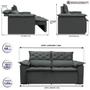 Imagem de Sofá Retrátil e Reclinável Cama inBox Compact 1,50m Tecido Suede Velusoft Cinza