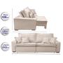 Imagem de Sofa Retrátil e Reclinável com Molas Cama inBox Premium 2,12m tecido em linho Bege Claro