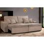 Imagem de Sofa Retrátil e Reclinável com Molas Cama inBox Premium 2,12m tecido em linho Bege Escuro