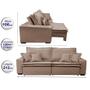 Imagem de Sofa Retrátil e Reclinável com Molas Cama inBox Premium 2,12m tecido em linho Bege Escuro