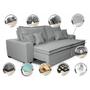 Imagem de Sofa Retrátil e Reclinável com Molas Cama inBox Premium 2,12m tecido em linho Cinza Claro