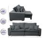 Imagem de Sofa Retrátil e Reclinável com Molas Cama inBox Premium 2,12m tecido em linho Cinza Escuro
