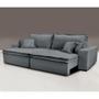 Imagem de Sofa Retrátil e Reclinável com Molas Cama inBox Premium 2,12m tecido em linho Cinza Escuro