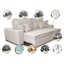 Imagem de Sofa Retrátil e Reclinável com Molas Cama inBox Premium 2,32m tecido em linho Bege Claro