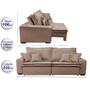 Imagem de Sofa Retrátil e Reclinável com Molas Cama inBox Premium 2,32m tecido em linho Bege Escuro