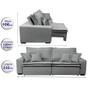 Imagem de Sofa Retrátil e Reclinável com Molas Cama inBox Premium 2,32m tecido em linho Cinza Claro