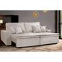 Imagem de Sofa Retrátil e Reclinável com Molas Cama inBox Premium 2,52m tecido em linho Bege Claro