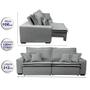 Imagem de Sofa Retrátil e Reclinável com Molas Cama inBox Premium 3,12m tecido em linho Cinza Claro
