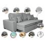 Imagem de Sofa Retrátil e Reclinável com Molas Cama inBox Premium 3,12m tecido em linho Cinza Claro
