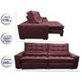 Imagem de Sofá Retrátil e Reclinável com Molas Ensacadas Cama inBox Gold 2,52m Tecido Suede Velusoft Vinho