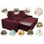 Imagem de Sofá Retrátil e Reclinável com Molas Ensacadas Cama inBox Gold 2,52m Tecido Suede Velusoft Vinho