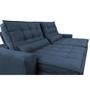 Imagem de Sofá Retrátil e Reclinável com Molas Ensacadas Cama inBox Gold 2,72m Tecido Suede Velusoft Azul