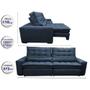 Imagem de Sofá Retrátil e Reclinável com Molas Ensacadas Cama inBox Gold 2,72m Tecido Suede Velusoft Azul